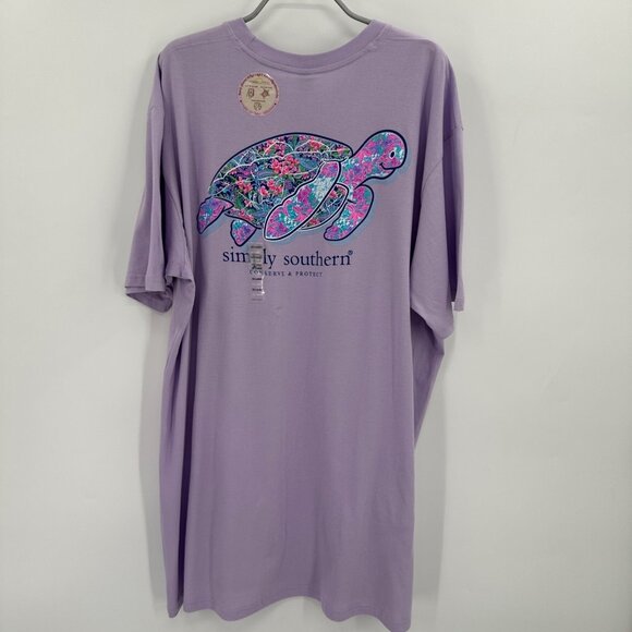 Simply Southern Short Sleeve Lilac Turtle T-Shirt sz 2XL Tee NWT - Picture 1 of 9
